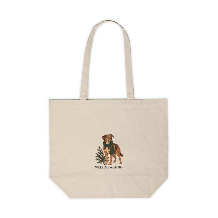 Walking Weather Dog Canvas Tote